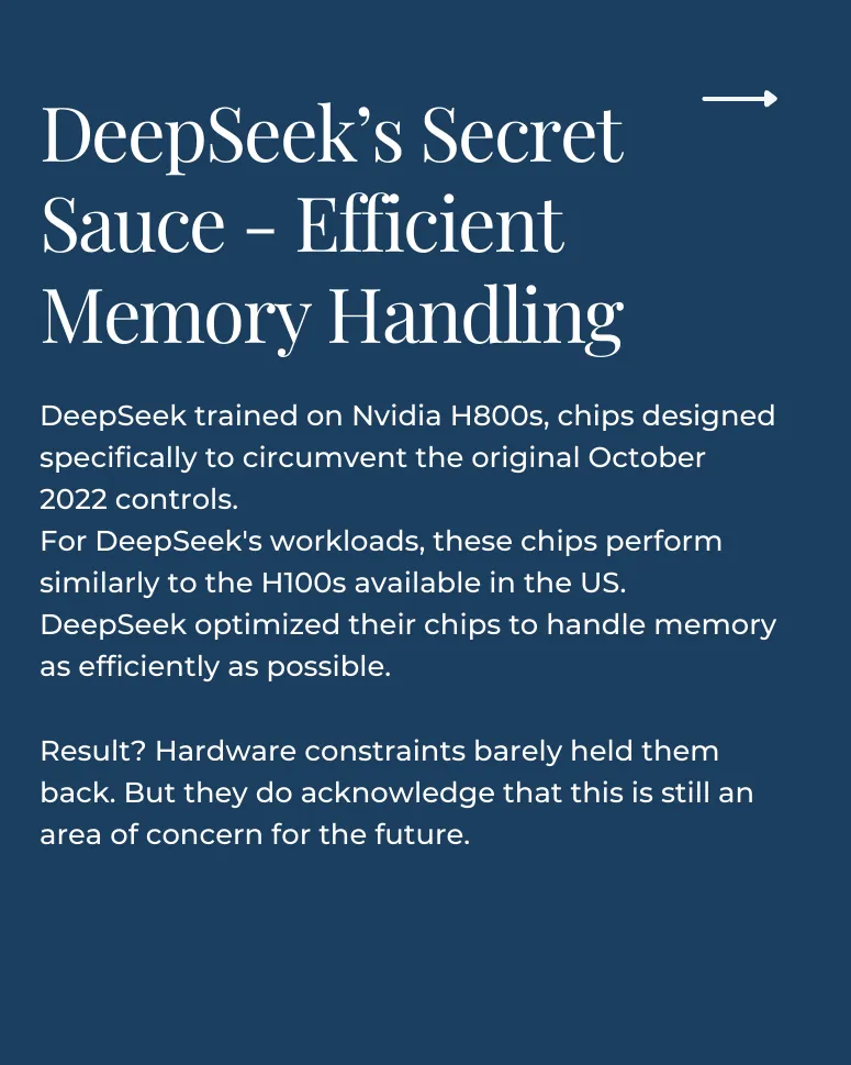 Slide 3: DeepSeek’s Secret Sauce – Efficient Memory Handling